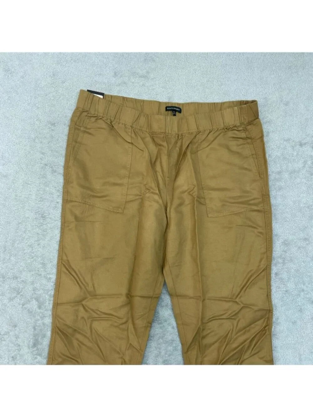 NWT Banana Republic Women's XXL Tapered Crop Pant Tan Pull-On Elastic B1705